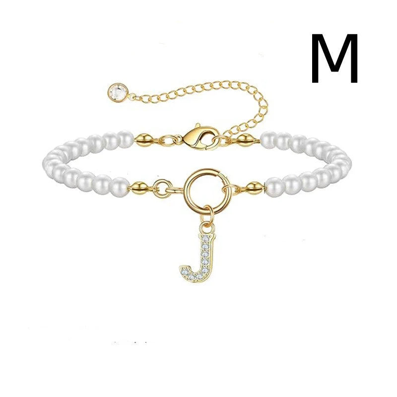 2024 personalised initial pearl bracelet for women with toggle clasp