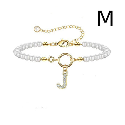 2024 personalised initial pearl bracelet for women with toggle clasp