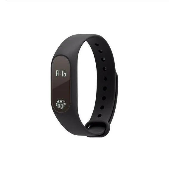 Waterproof motion intelligent hand ring fitness tracker in multiple colours on a finger.