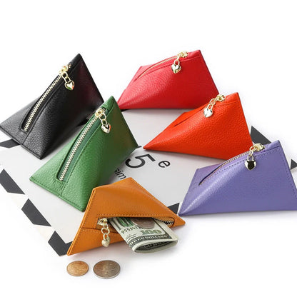 Women's mini coin purse in first layer cowhide, waterproof, available in six colours