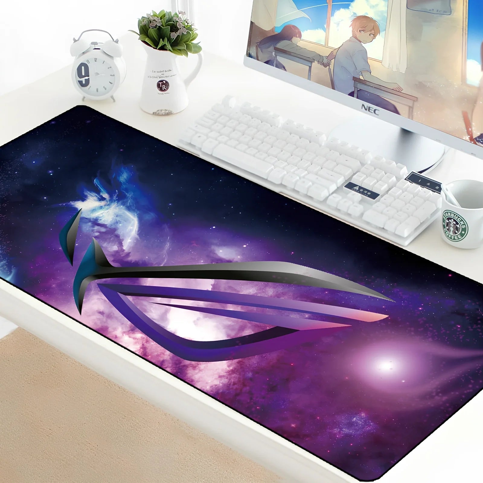 Country Edge Keyboard Pad 80cm x 30cm in ROG-02 design with natural rubber base and Jiaji cloth surface for desk stability