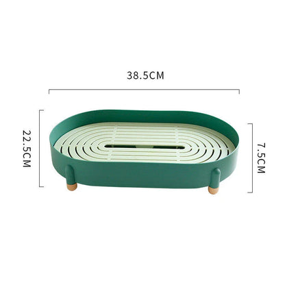 Nordic simple style drain tea tray storage rack in pure blue and fresh green