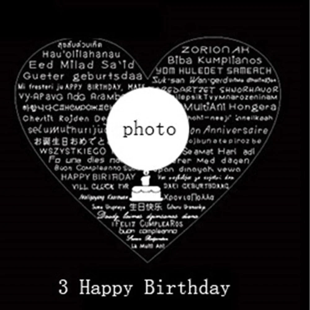 Original Projection Necklace with hidden love words in 100 languages, sterling silver, rose gold finish