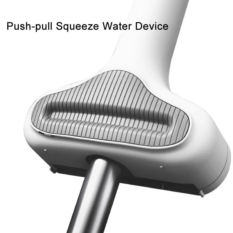 Stainless steel flat mop with microfiber pads for efficient kitchen cleaning