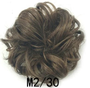 Synthetic wavy curly messy hair bun for women, 12cm diameter, high-temperature wire
