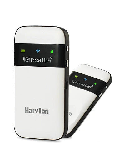 White wireless router with LTE connectivity and long battery life