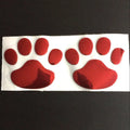 PVC car sticker with hand-shaped dog footprints design in multiple colours for vehicle bumpers