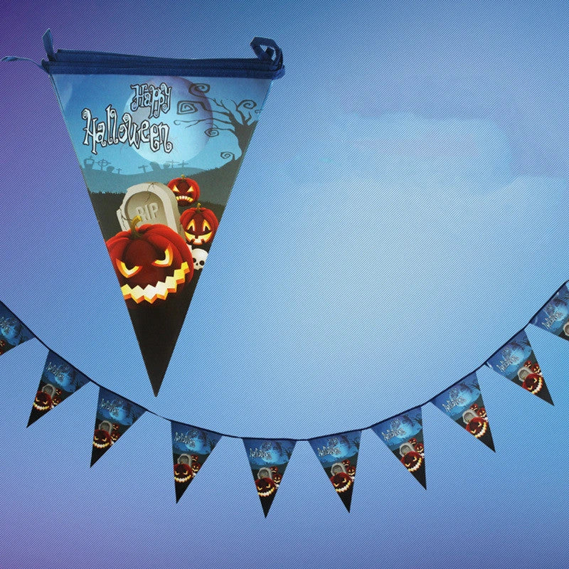 Vibrant Halloween paper bunting with ghosts, pumpkins, and witches for Kiwi celebrations and parties