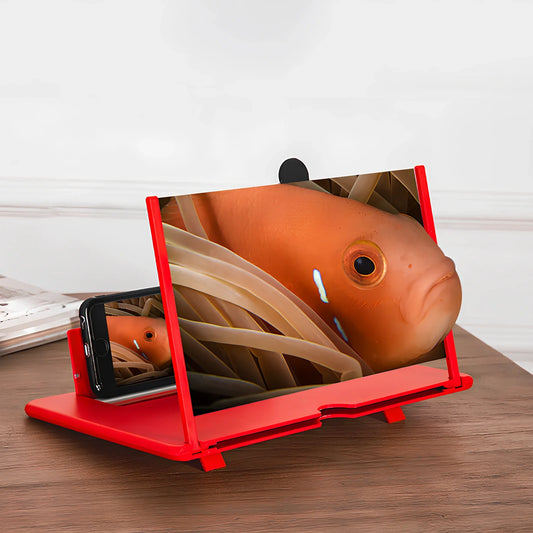 12-inch foldable mobile phone screen magnifier with 3-4x magnification in black colour