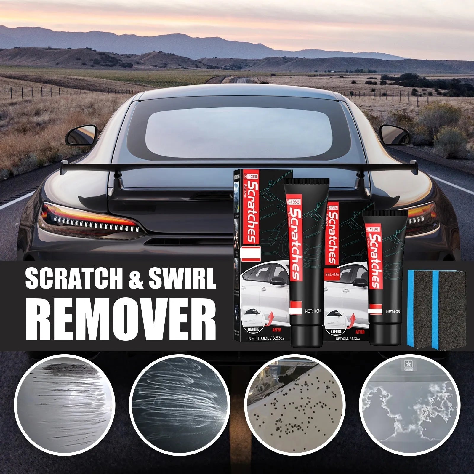 60ml tube of automotive scratch repair cream for car paint scratch removal