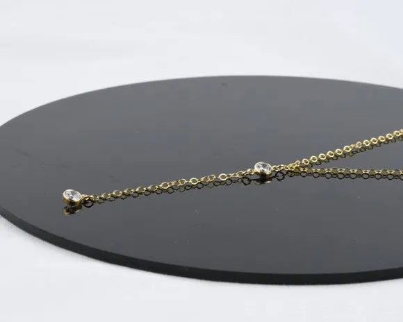 Gold geometric alloy pendant necklace on snake bone chain, adjustable 51-80cm