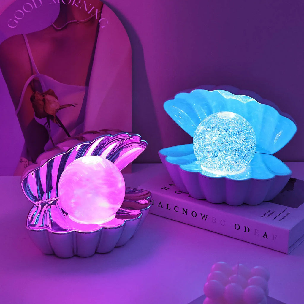 Shell-shaped neon ambience decorative night lamp with soft lighting