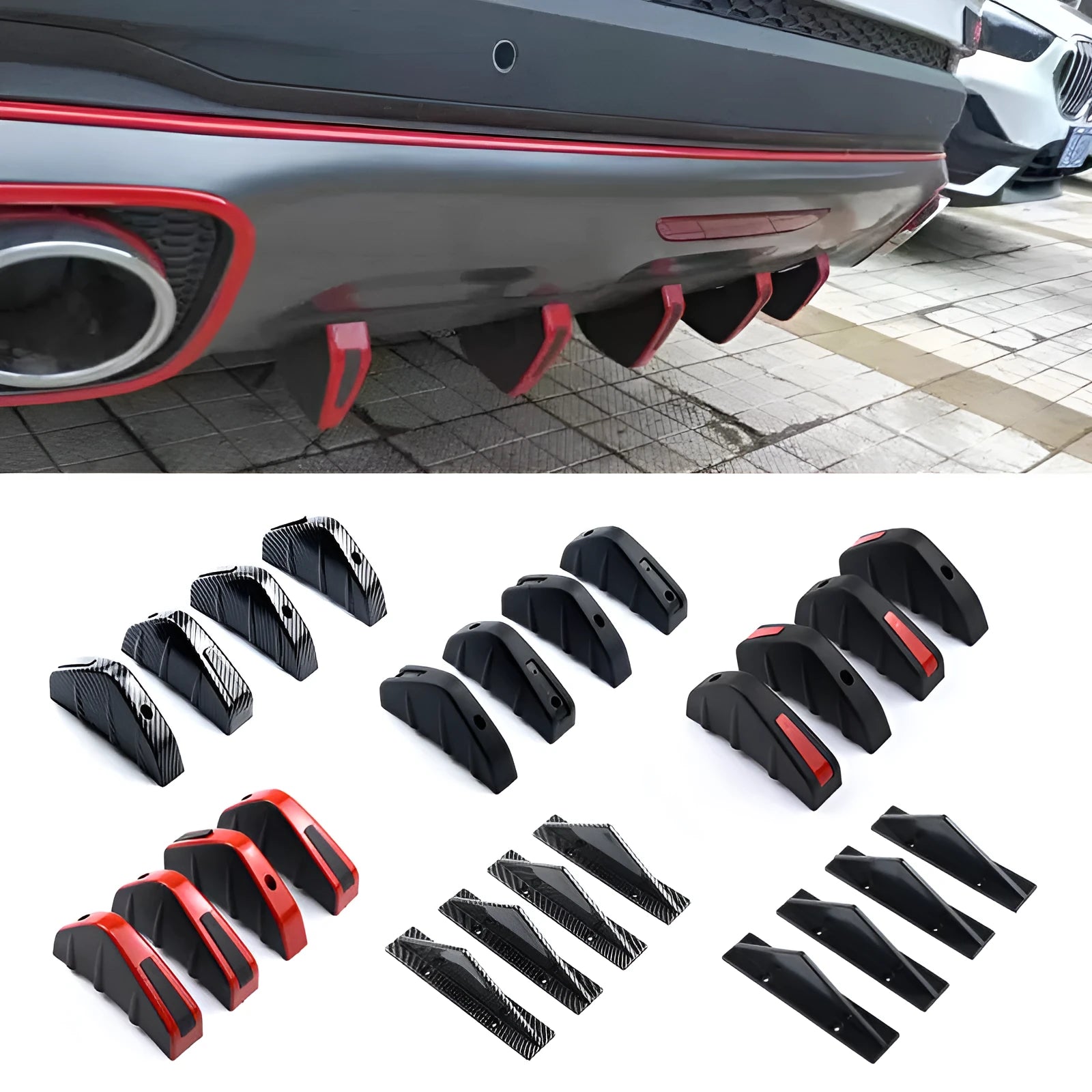 Black triangle rear spoiler for General Motors vehicles with 15cm foot measurement