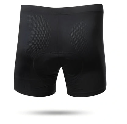 Black sponge cushion riding panties for cycling, padded polyester fit for road and mountain bikes, sizes S-3XL