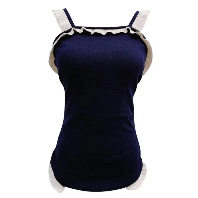 Women's one-piece swimsuit in nylon fabric showing colour options with size guidance information