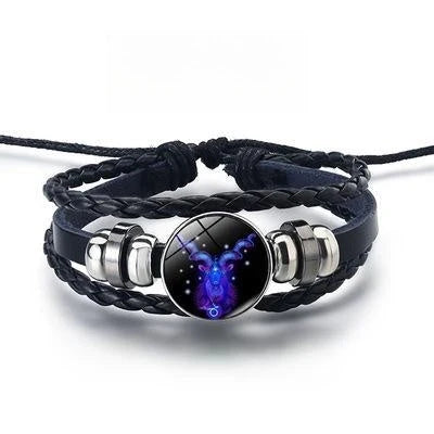 12 Constellations Luminous Bracelet glowing in the dark with punk style design