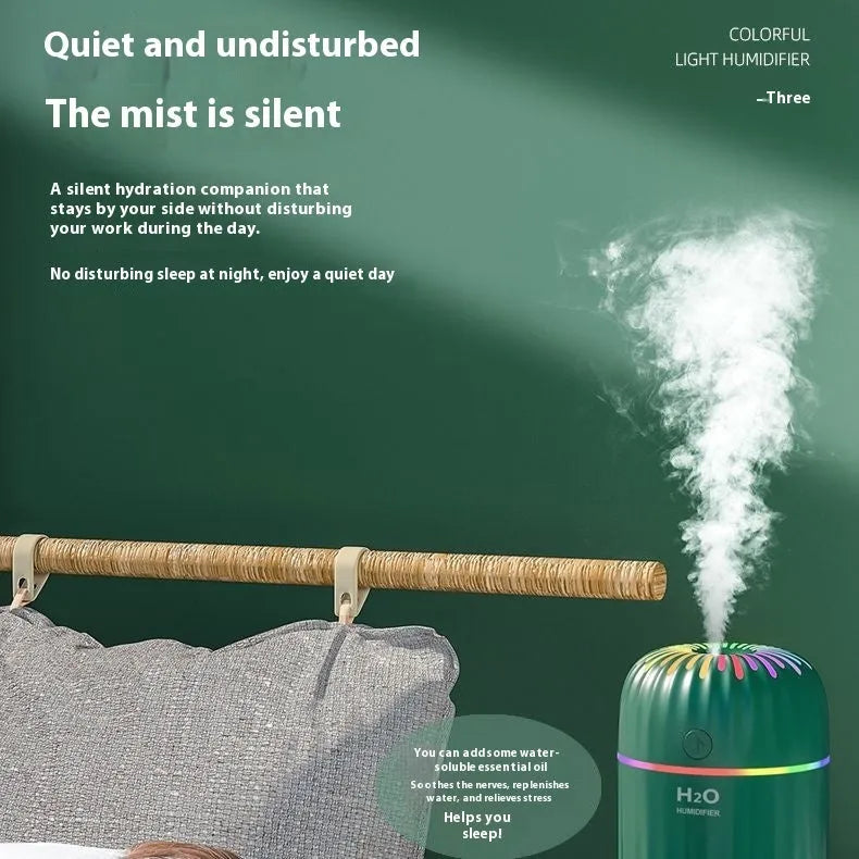 Green animal design USB car aromatherapy humidifier with 0.5L water tank on display