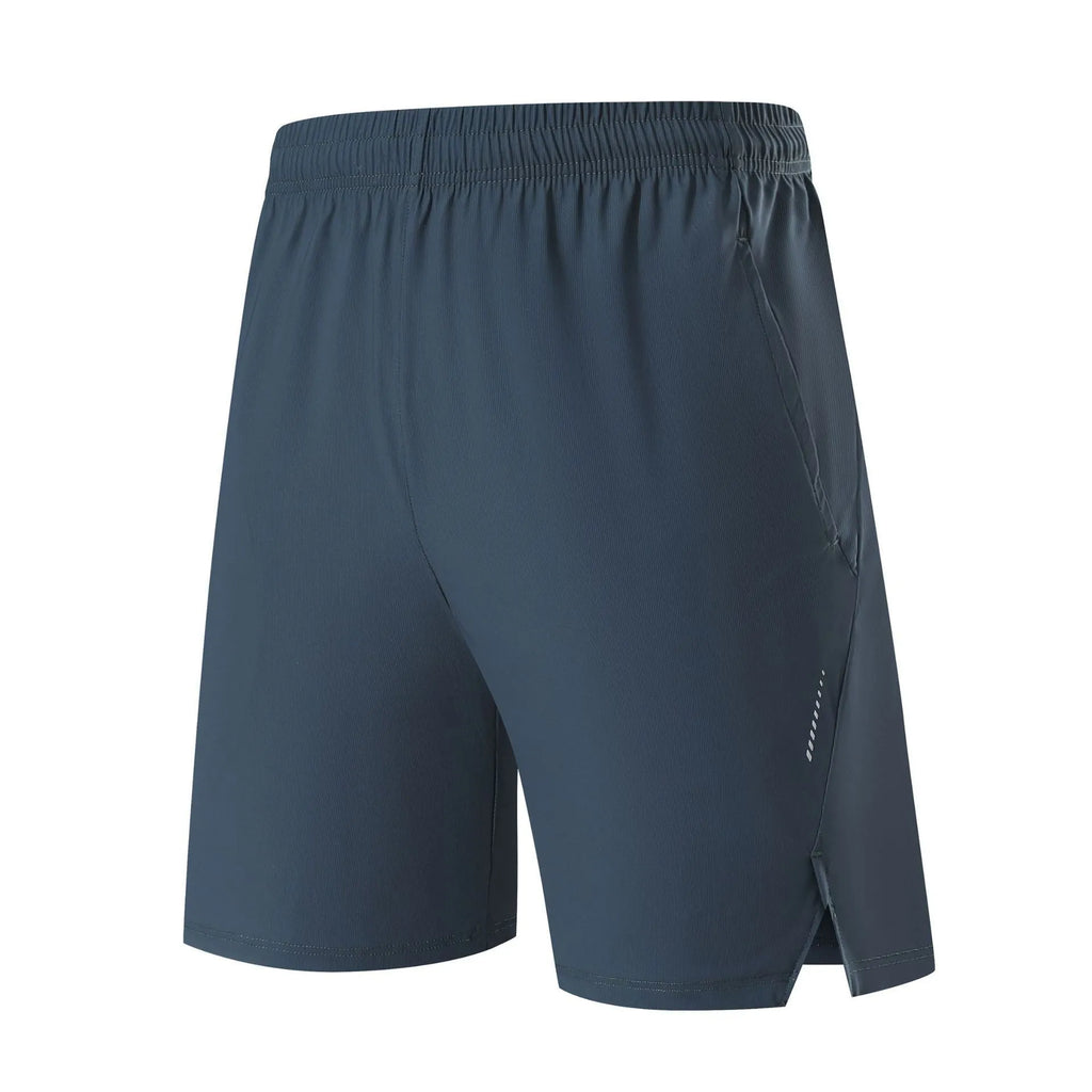 Men's ice silk nylon sports shorts in black, shown in a mid-waist, shorts-length style.