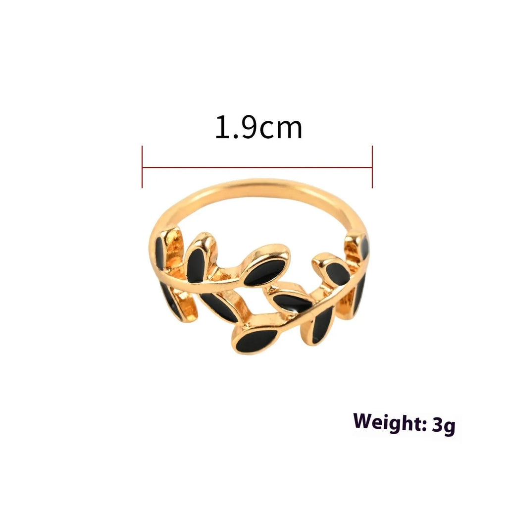 Gold electroplated acrylic ring with geometric leaf pattern for women's index finger