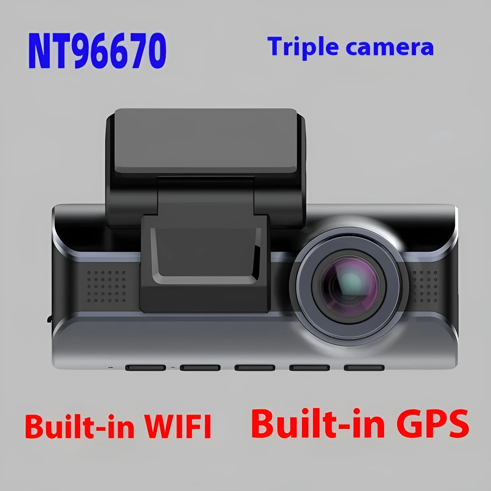 M550 dash cam with 3-inch screen mounted on car windscreen next to rear-view mirror.