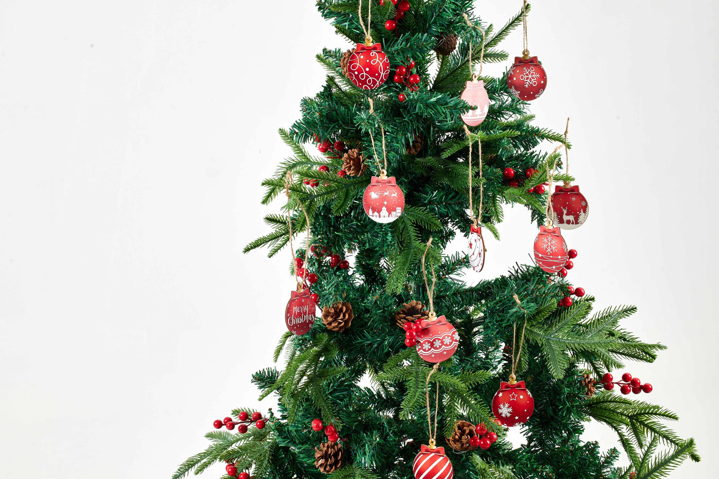 Hand-painted Christmas wooden signboard with 'Merry Christmas' message in red and green