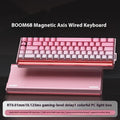 BOOM68 compact mechanical keyboard with RGB backlighting on a desk.