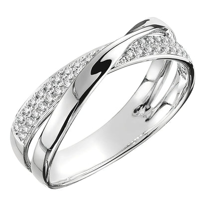 Women's X-shaped two-tone copper ring with zircon inlays, gold and silver options, sizes 6-10, 3.9g weight