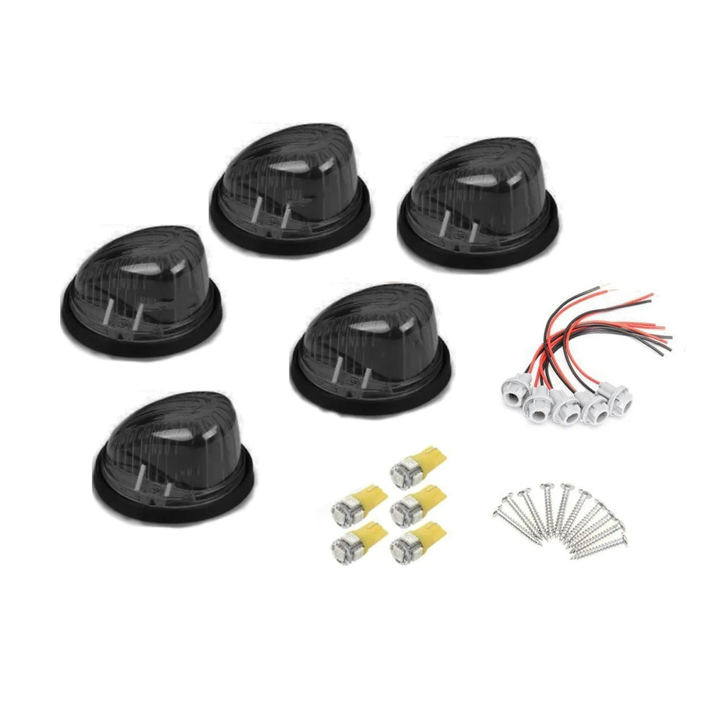 GR- model LED roof cab marker light kit with yellow lens, T10 bulb, and mounting hardware for trucks and vans.