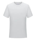 Difu solid colour polyester t-shirt in Ivory White, slim fit pullover, short sleeves, for sports meetings