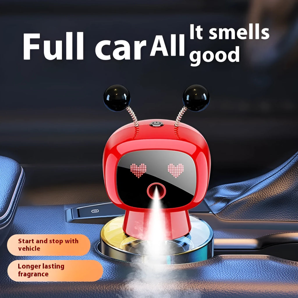 Robot intelligent car aroma diffuser with five fragrance options and 50-100 ml net content