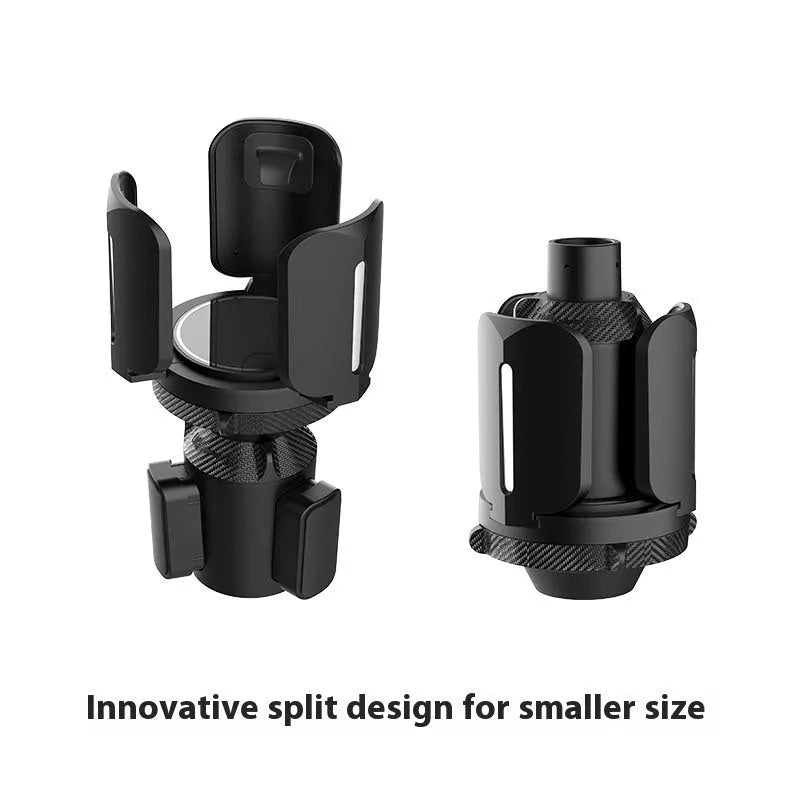 B14 straight car water cup bracket with widened pad in black ABS material on a flat surface