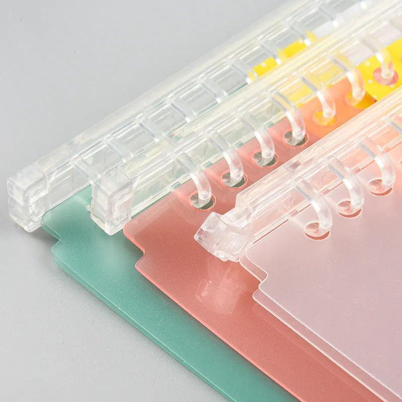 Plastic flipbook frosted cover clip in transparent colour for A5 size loose-leaf pages with PP material clip