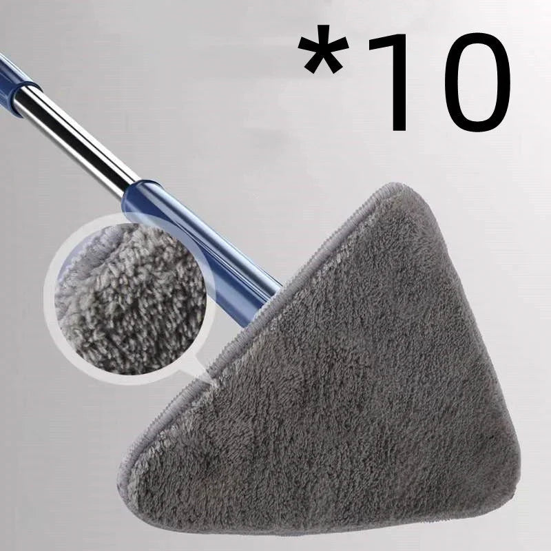 Extendable Triangle Mop with 360° rotatable head for deep cleaning in blue and white