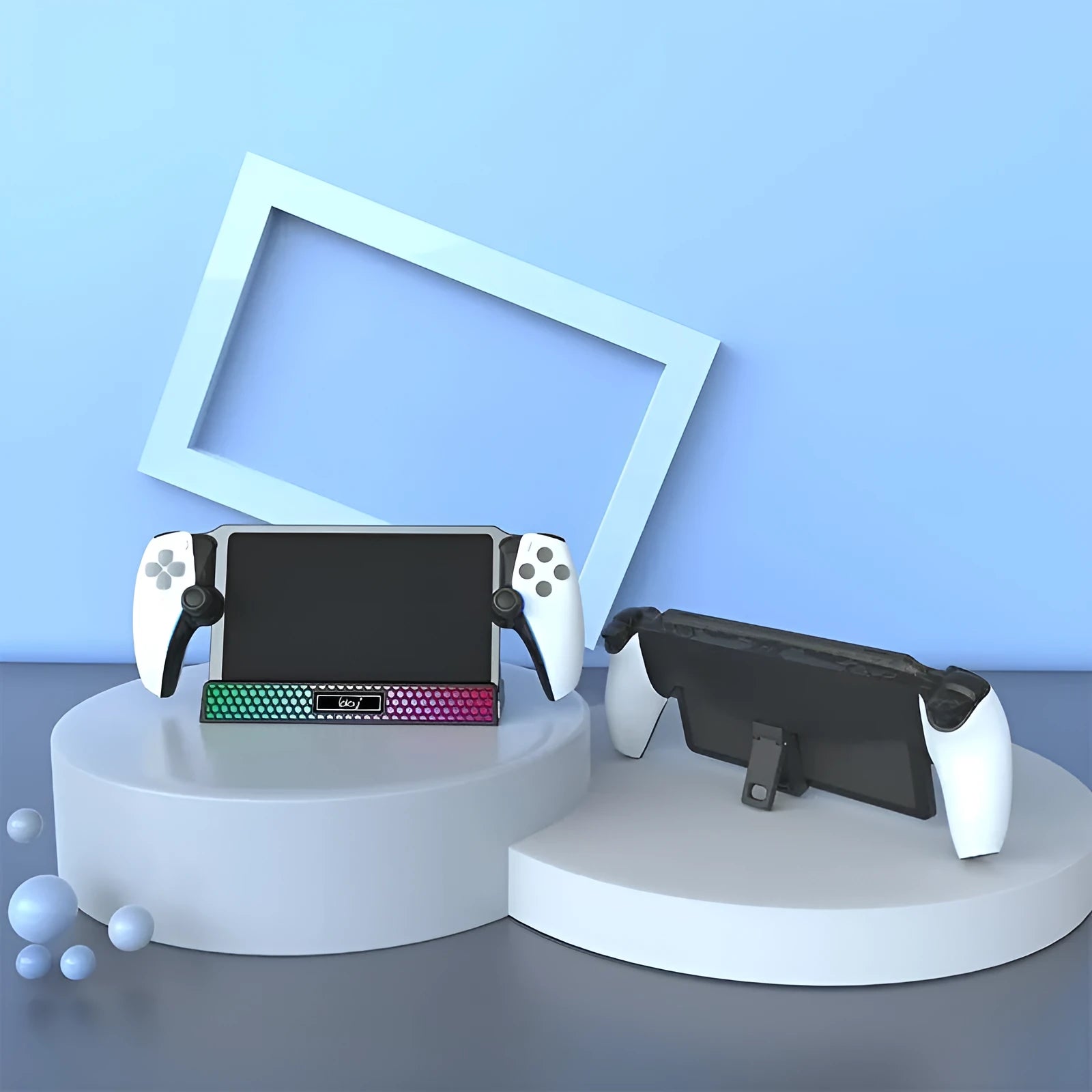 Charging base single fixed charger stand with RGB lamp for PS5 Portal in black