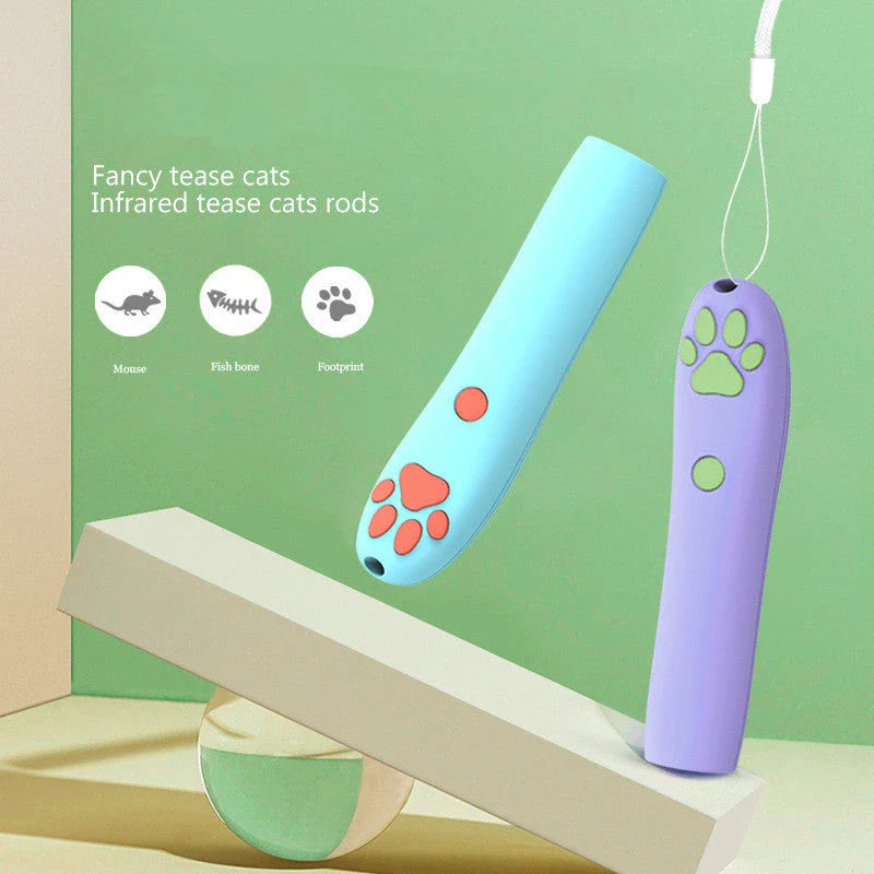 Remote control LED laser cat stick toy in vibrant colours for pet entertainment