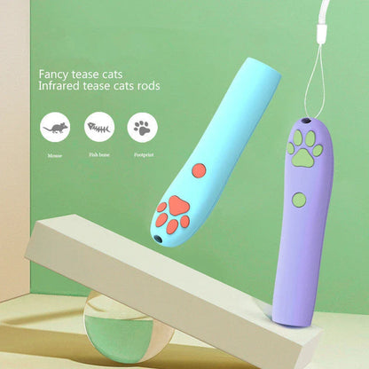Remote control LED laser cat stick toy in vibrant colours for pet entertainment