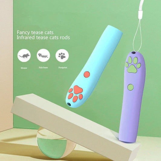Remote control LED laser cat stick toy in vibrant colours for pet entertainment