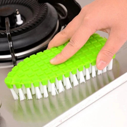 Flexible cleaning brush with durable bristles for kitchen and bathroom use
