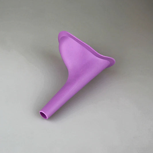 Ladies Standing Urinal in purple, portable and hygienic solution for women