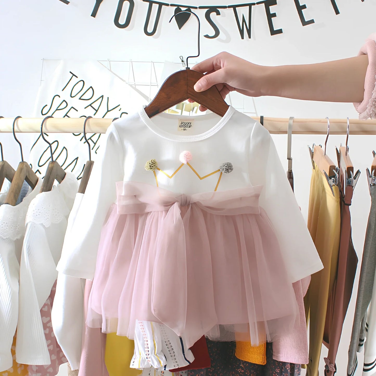 Baby girl cotton corduroy dress with bow detail in multiple colour options