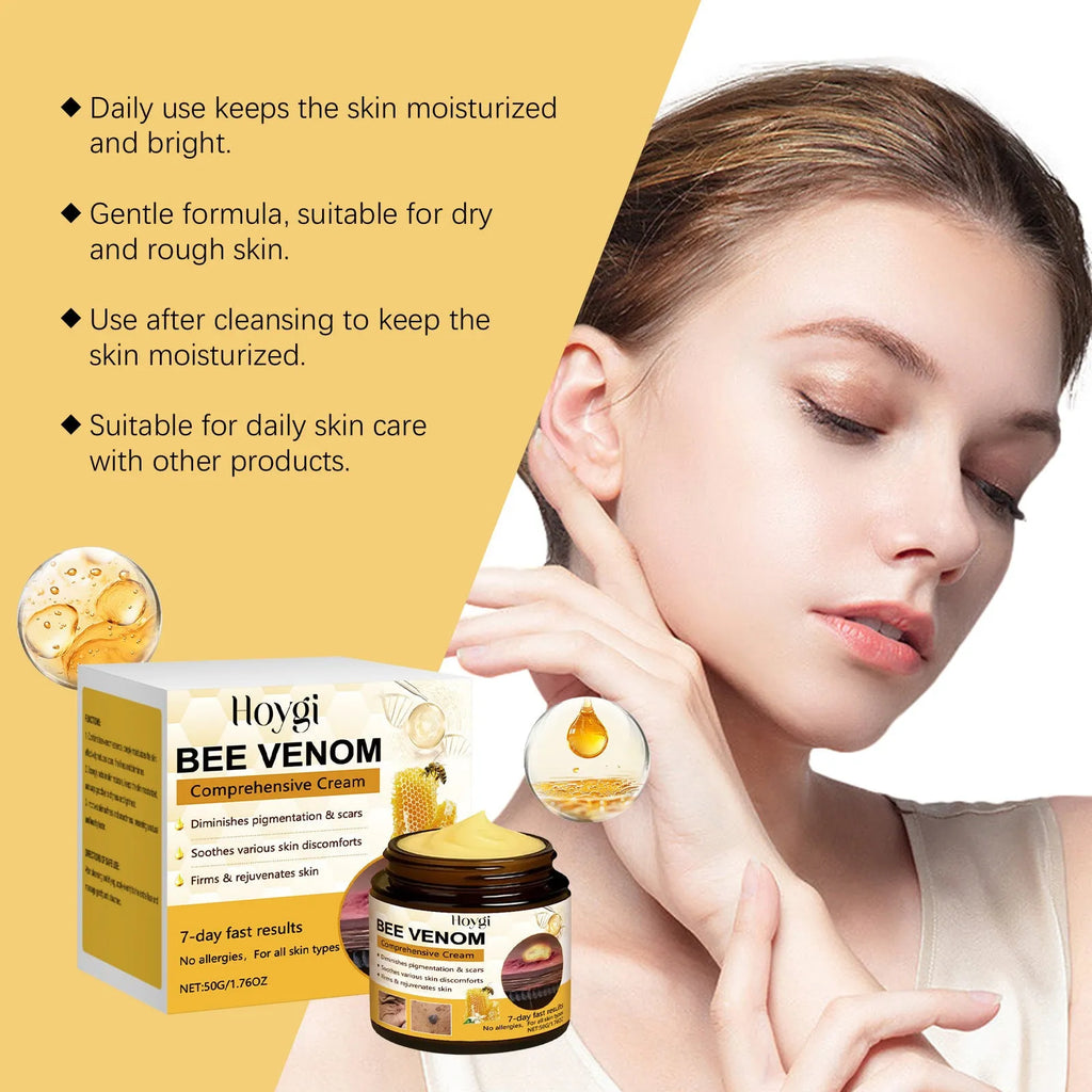 50g jar of anti-wrinkle neck cream with collagen and bee venom formulation