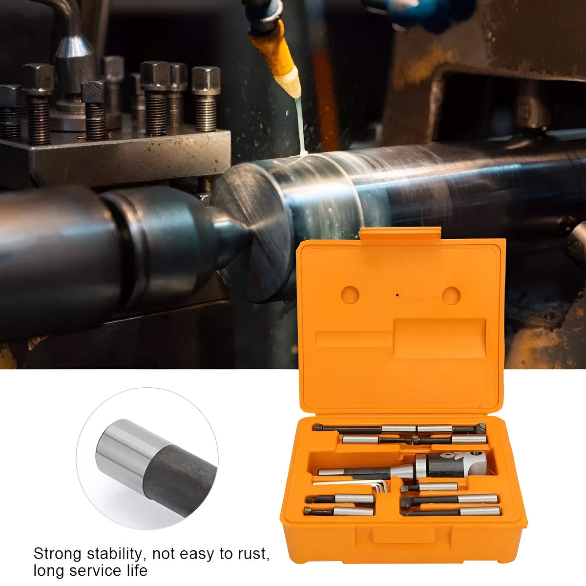 R8 shank inch boring head set 9-piece high speed steel boring bar kit for milling machines