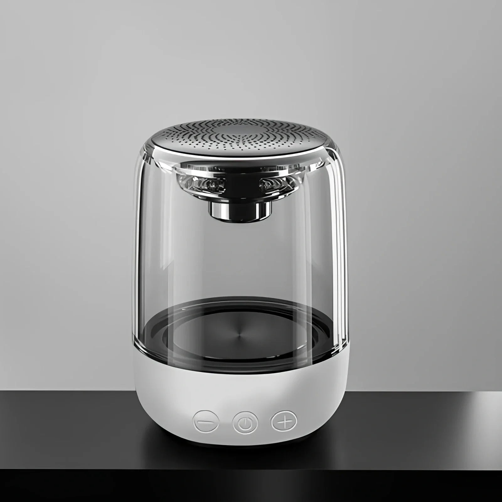 C7 wireless speaker showing colourful rhythm lights and compact 68x90mm design