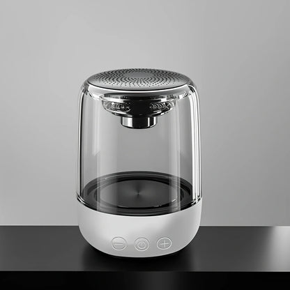 C7 wireless speaker showing colourful rhythm lights and compact 68x90mm design