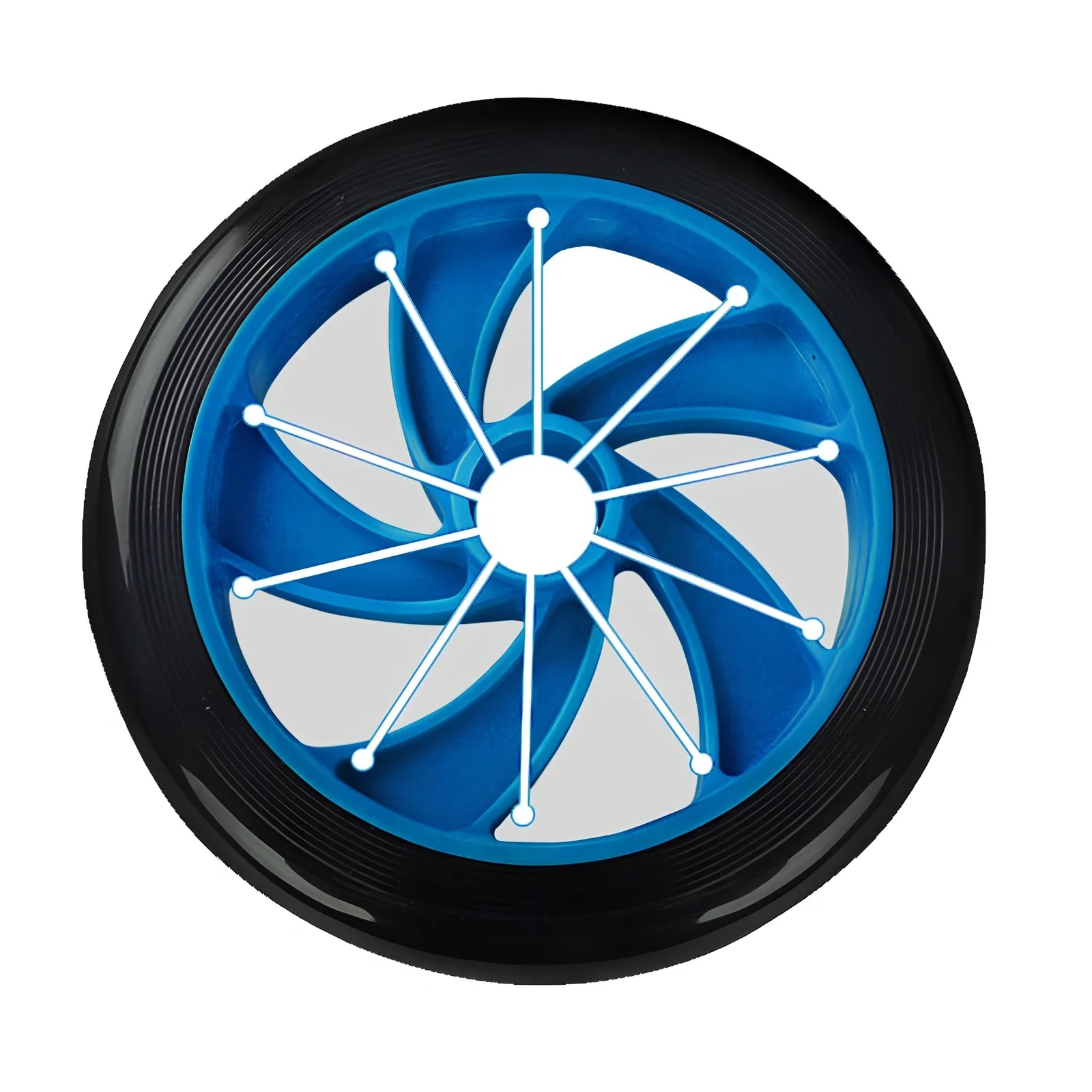 Blue latex abdominal wheel auxiliary pull rope extended to 100cm with rings for handle and foot attachment