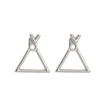 Hollow diamond square stud earrings in alloy with geometric design options