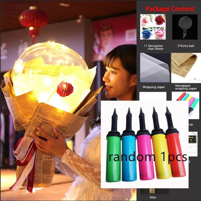 LED luminous balloon rose bouquet in various colors for Valentine's Day decorations