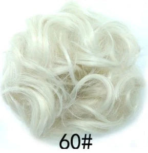 Synthetic wavy curly messy hair bun for women, 12cm diameter, high-temperature wire