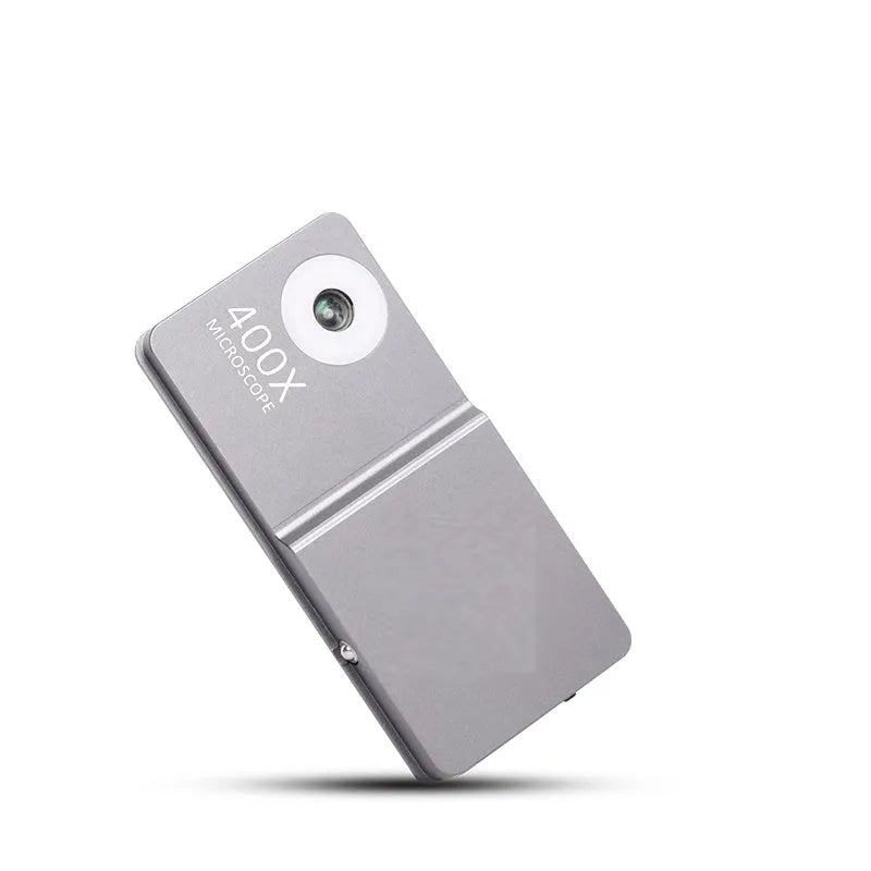 400X mobile phone microscope lens with aluminium alloy and black silver finish for iPhone compatibility