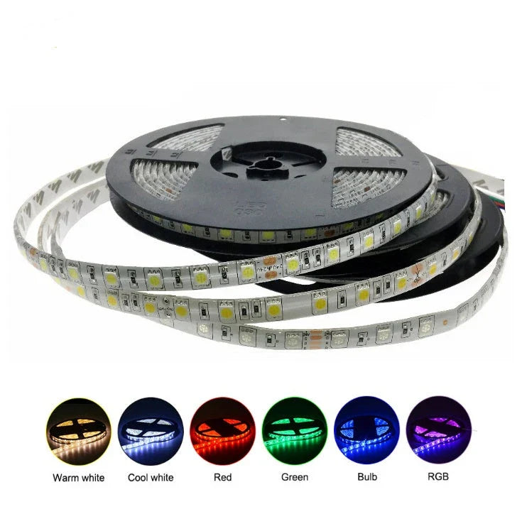 Waterproof LED light strip with 60 high-brightness beads, flexible and durable for any space